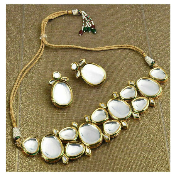 Joban Fashion Hand Made High Quality Gold Plated Base Metal Alloy Kundan Stone Studded Kundan Jewellery Set - Distacart