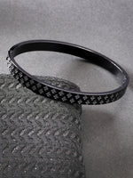 Thumbnail for NVR Men's Set of 2 Gold & Black Rhodium-Plated Stainless Steel Kada Bracelet - Distacart