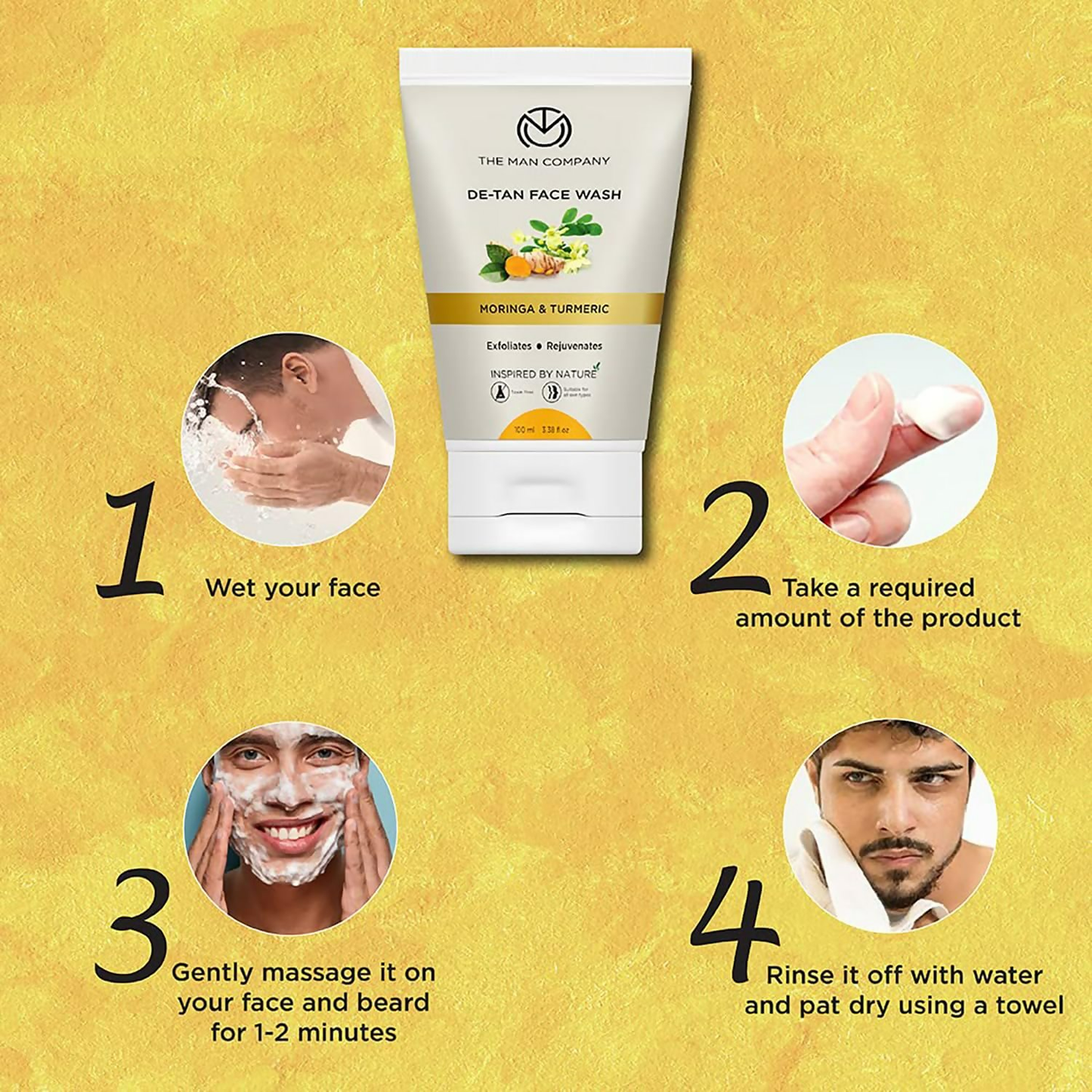 The Man Company De Tan Face Wash For Men with Turmeric & Moringa - Distacart