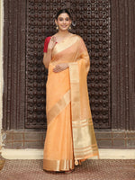 Thumbnail for Astita Orange Cotton Saree