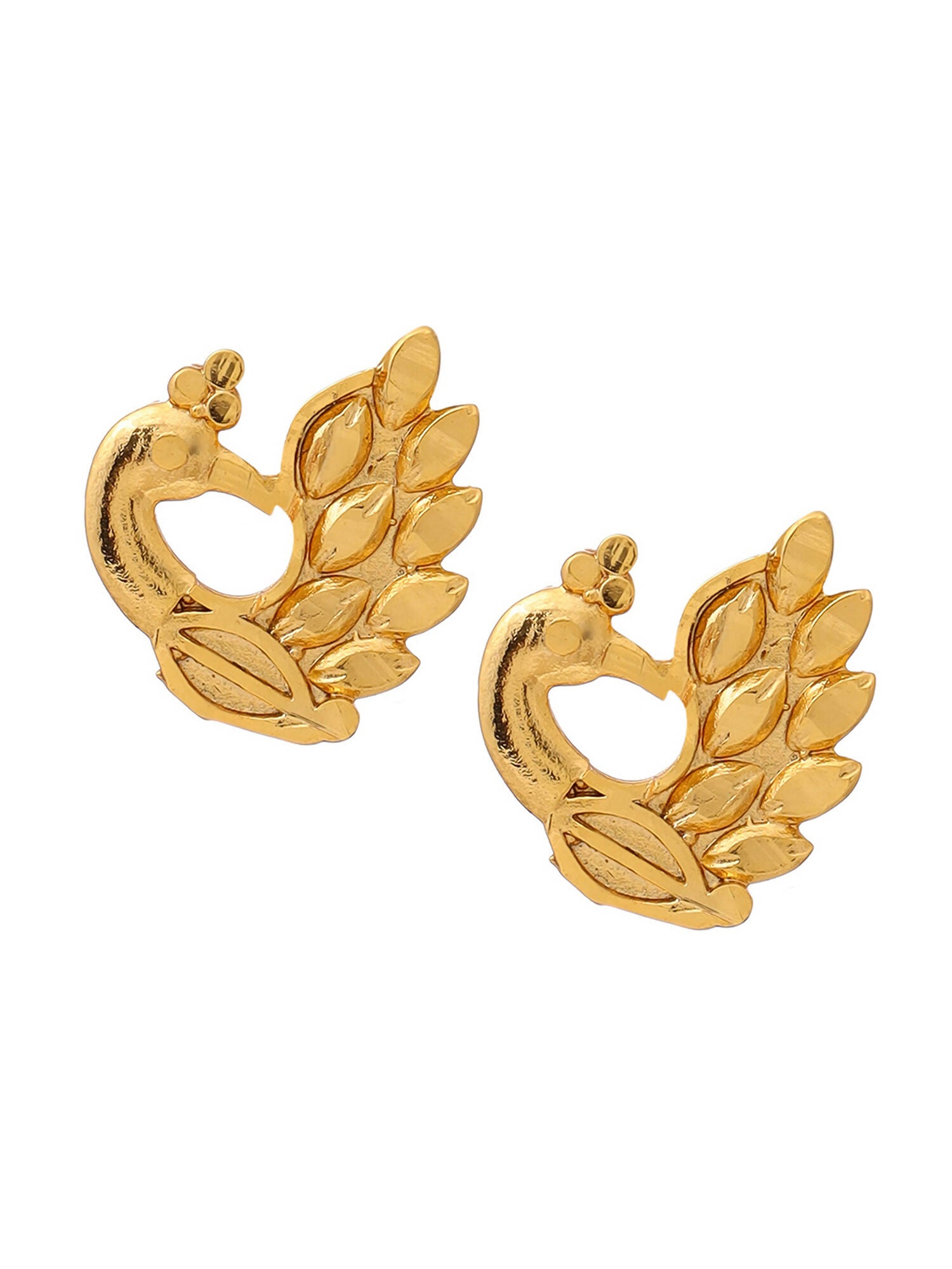 Ruby Raang Gold Peacock Earrings