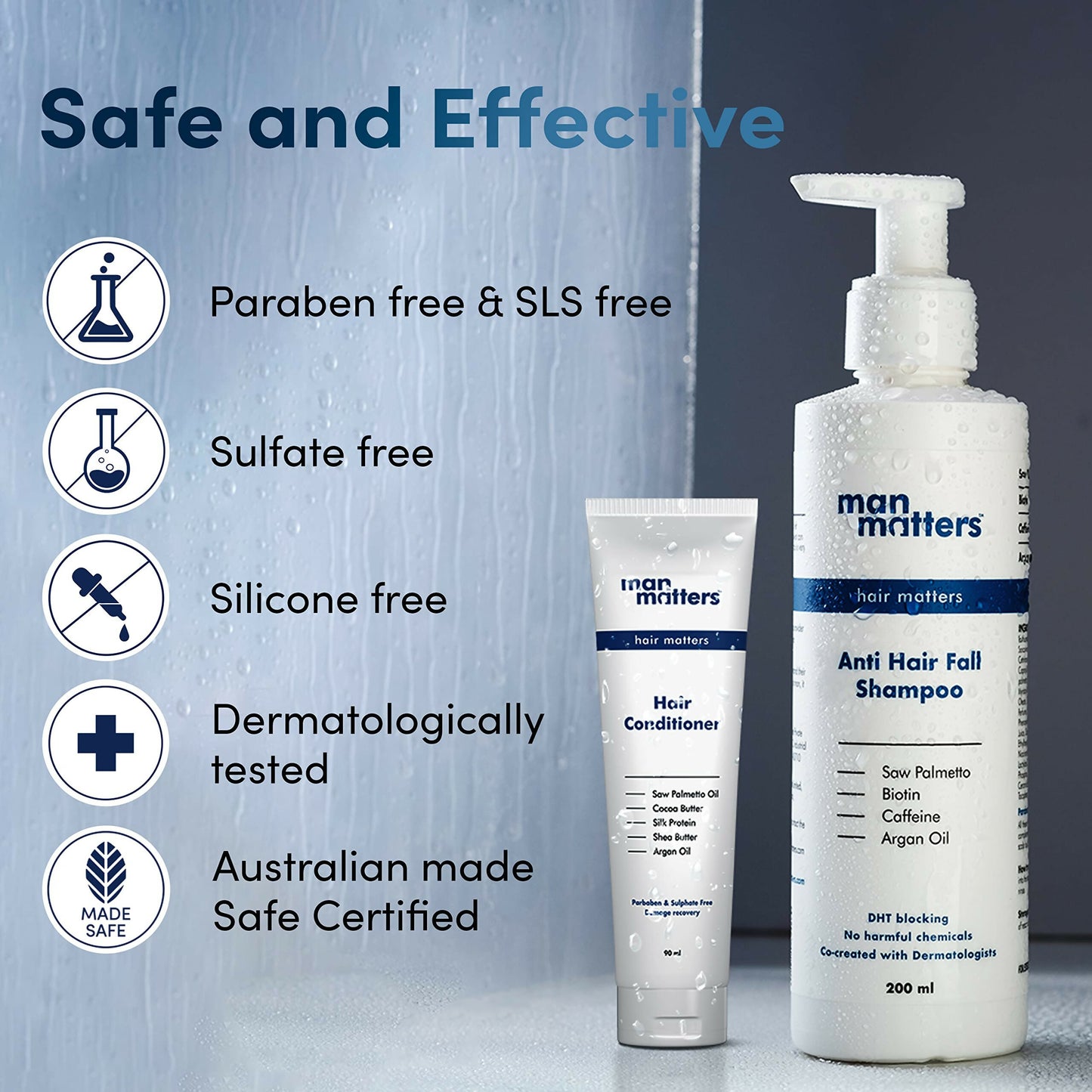Man Matters Anti Hair Fall Shampoo And Conditioner For Men - Distacart