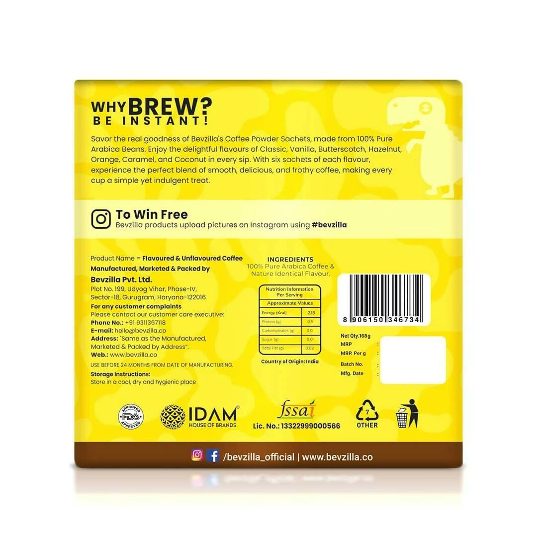 Bevzilla 84 Sachets Assorted Coffee Powder Box - Distacart