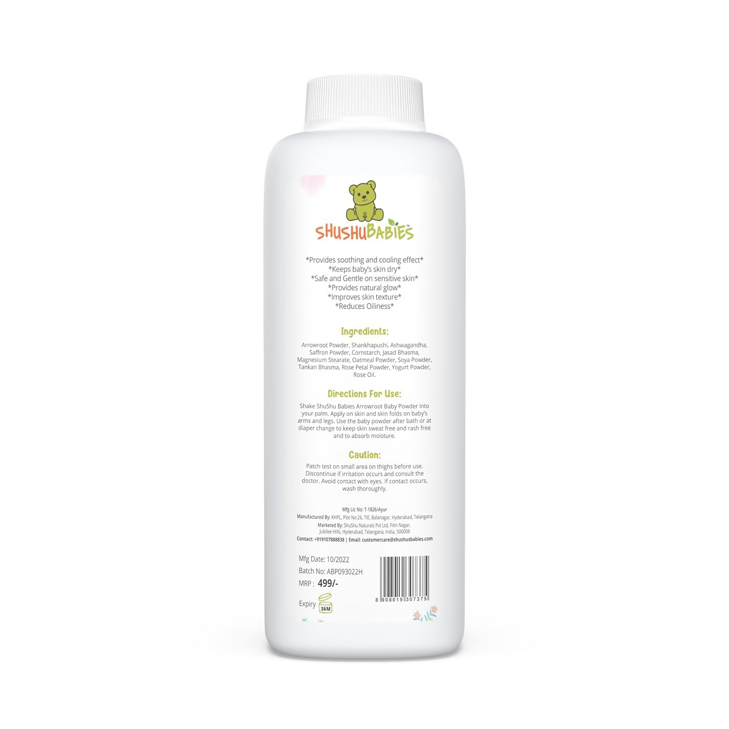 ShuShu Babies Talc Free Baby Powder with Arrowroot Extracts (under 0-3 Years Baby) - Distacart