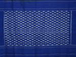 Thumbnail for Light Brown and Blue Pochampally Ikat Cotton Handloom Saree with Triangle Pallu Design - Global Threads - Distacart