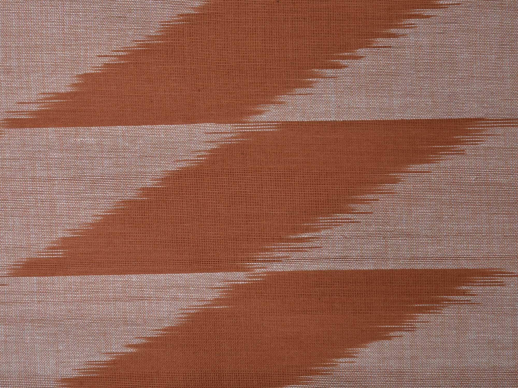 Light Brown and Blue Pochampally Ikat Cotton Handloom Saree with Triangle Pallu Design - Global Threads - Distacart