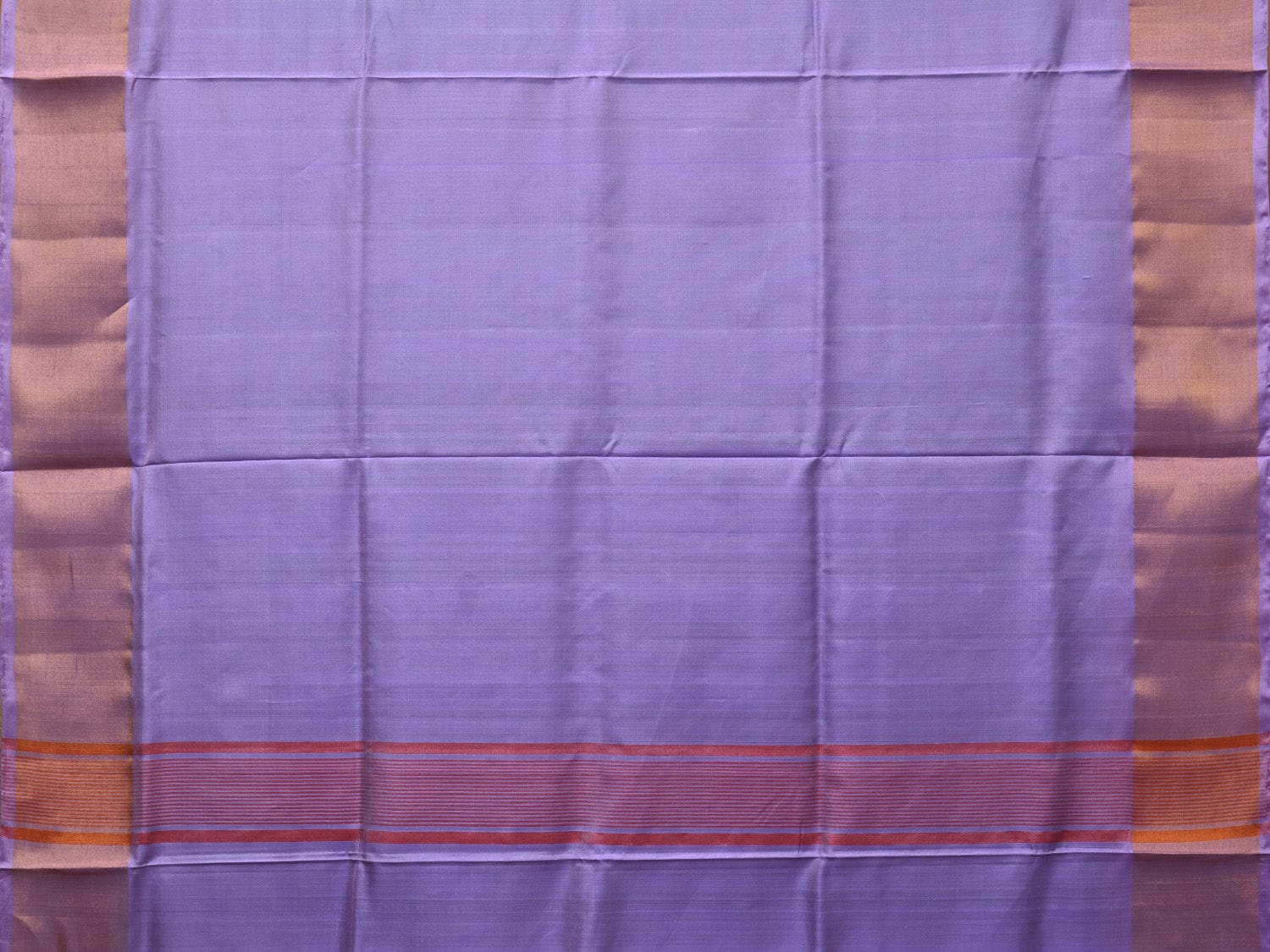 Light Green and Lavender Uppada Silk Handloom Plain Saree with Contrast Pallu Design - Global Threads - Distacart