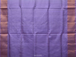 Thumbnail for Light Green and Lavender Uppada Silk Handloom Plain Saree with Contrast Pallu Design - Global Threads - Distacart