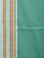 Thumbnail for Light Green Bamboo Cotton Saree with Checks Design No Blouse - Global Threads - Distacart