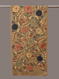Thumbnail for Light Green Kalamkari Hand Painted Woolen Handloom Stole with Floral Design - Global Threads - Distacart