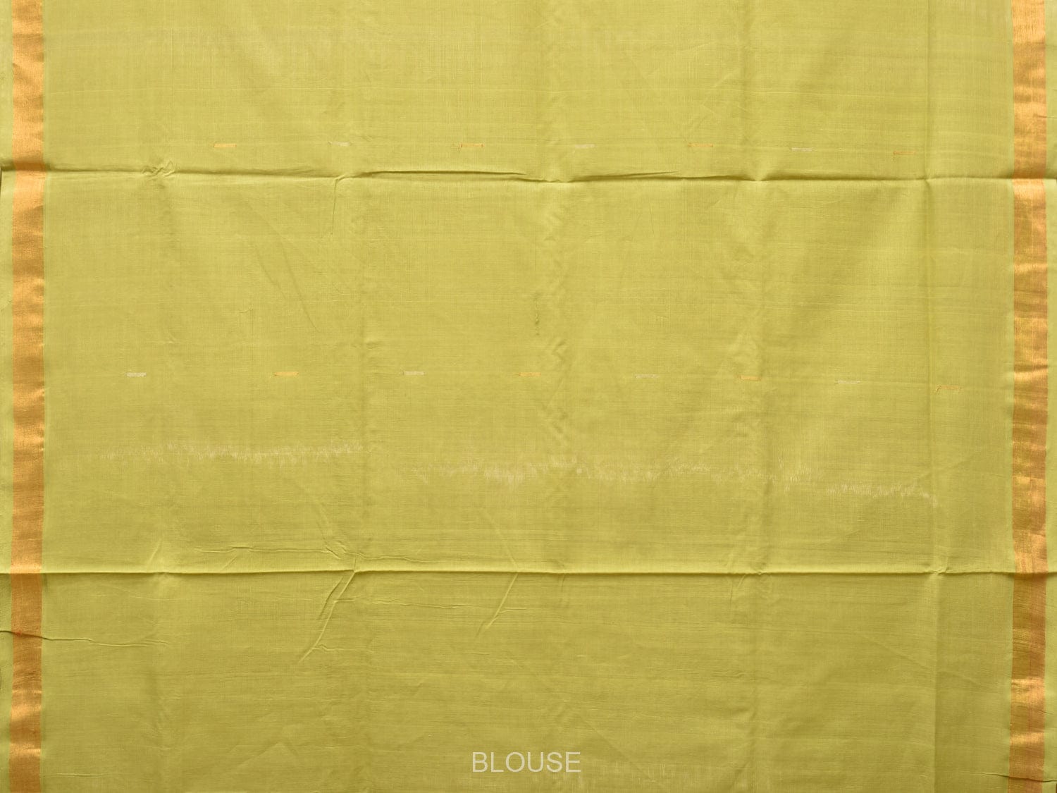 Light Green Khadi Cotton Handloom Saree with Buta and Strip Pallu Design - Global Threads - Distacart