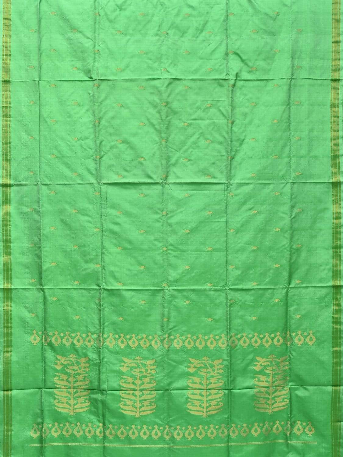 Light Green Uppada Silk Handloom Saree with Karpur Pallu Design - Global Threads - Distacart