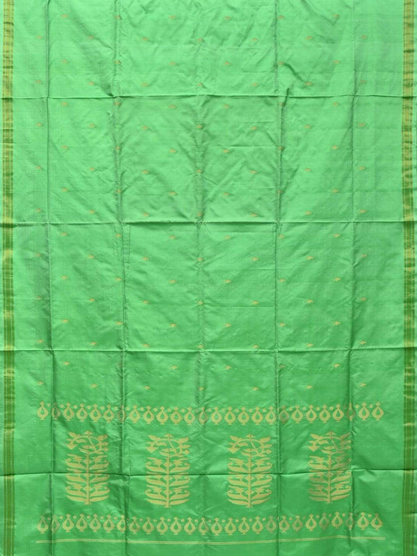 Light Green Uppada Silk Handloom Saree with Karpur Pallu Design - Global Threads - Distacart