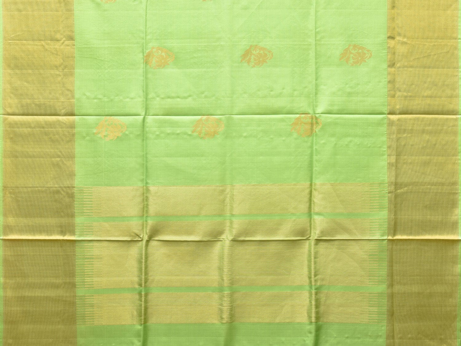 Light Green Uppada Silk Handloom Saree with Nilamabri Buta Design - Global Threads - Distacart