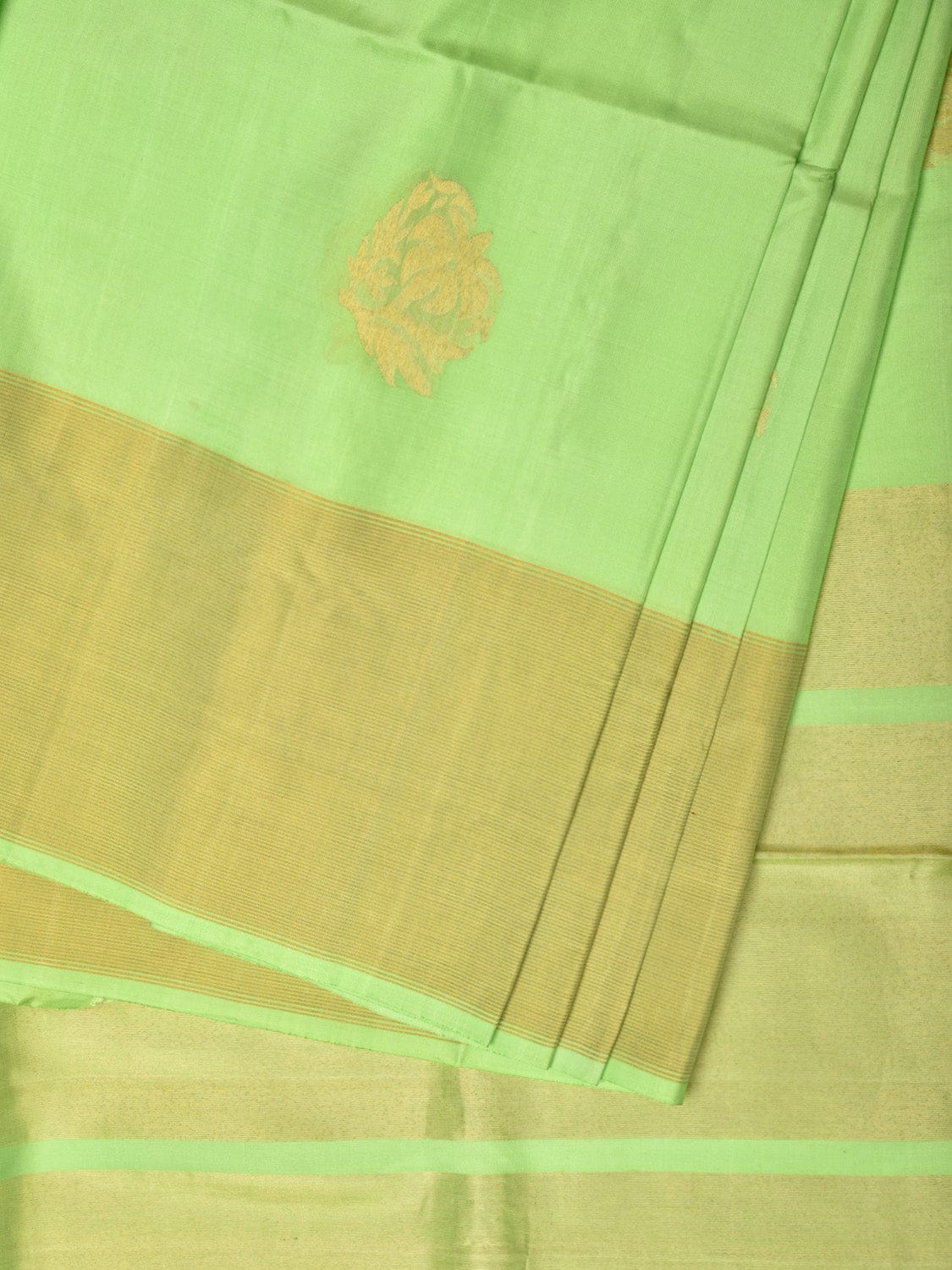 Light Green Uppada Silk Handloom Saree with Nilamabri Buta Design - Global Threads - Distacart