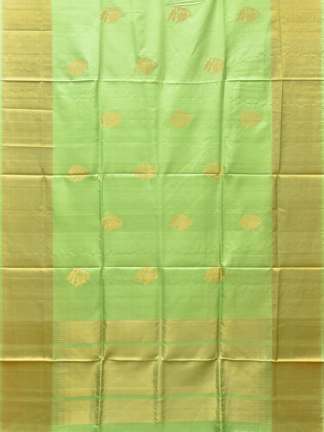 Light Green Uppada Silk Handloom Saree with Nilamabri Buta Design - Global Threads - Distacart