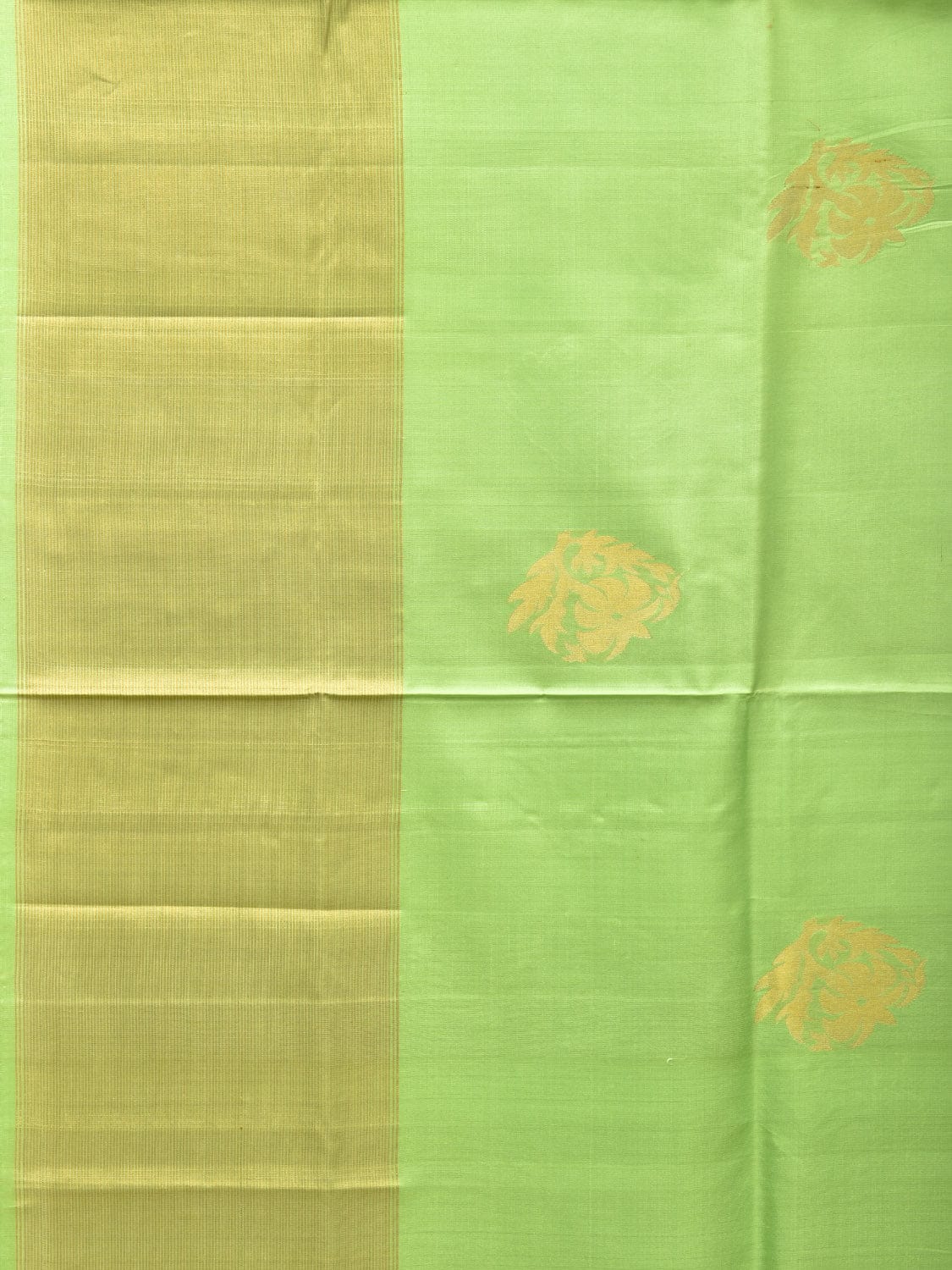 Light Green Uppada Silk Handloom Saree with Nilamabri Buta Design - Global Threads - Distacart