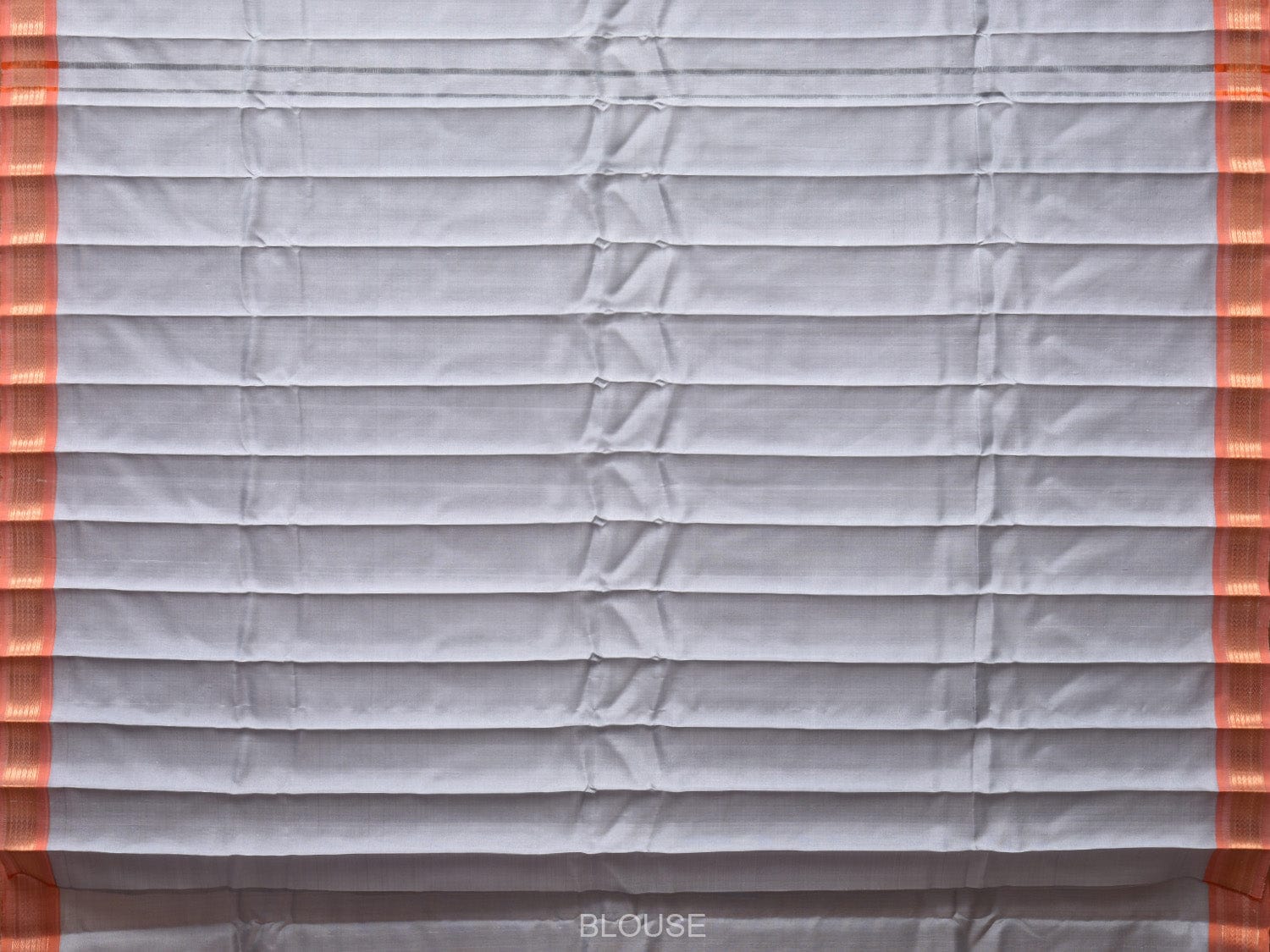 Light Grey Gadwal Silk Handloom Plain Saree with Strips Pallu Design - Global Threads - Distacart