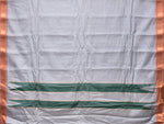 Thumbnail for Light Grey Gadwal Silk Handloom Plain Saree with Strips Pallu Design - Global Threads - Distacart