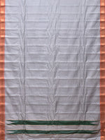 Thumbnail for Light Grey Gadwal Silk Handloom Plain Saree with Strips Pallu Design - Global Threads - Distacart