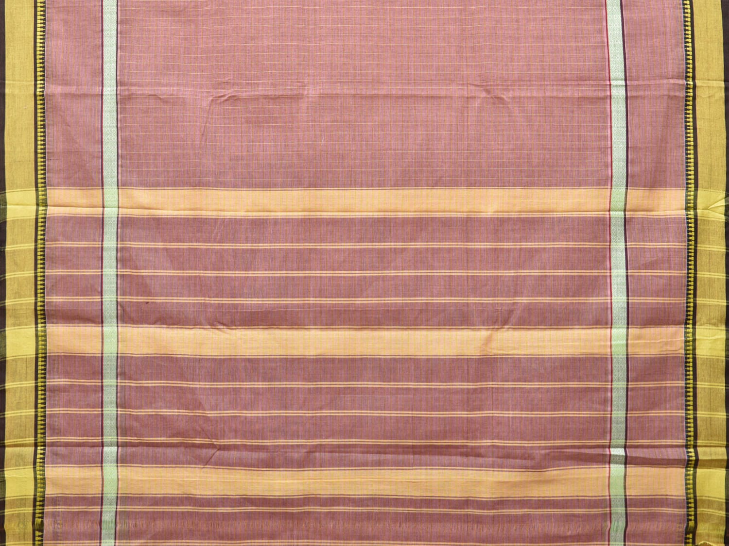 Light Mauve Narayanpet Cotton Handloom Saree with Checks and Big Border Design No Blouse - Global Threads - Distacart