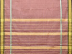 Thumbnail for Light Mauve Narayanpet Cotton Handloom Saree with Checks and Big Border Design No Blouse - Global Threads - Distacart