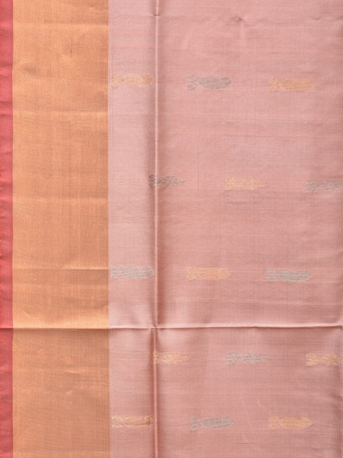 Light Pink and Red Uppada Silk Handloom Saree with Buta and Pallu Design - Global Threads - Distacart