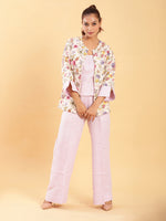 Thumbnail for BohoJazz Lilac Co-ords with Floral Jacket