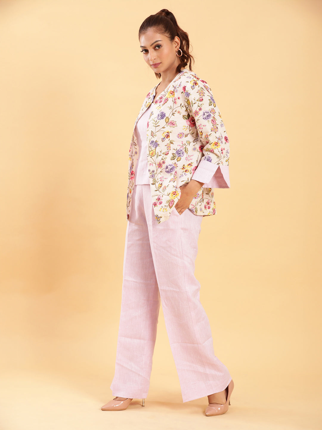 BohoJazz Lilac Co-ords with Floral Jacket