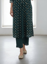 Thumbnail for BulBul Lily Green Printed Rayon Kurta Set