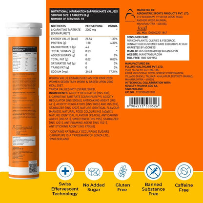 Fast&Up L-Carnitine 2000mg Effervescent Tablets - Distacart