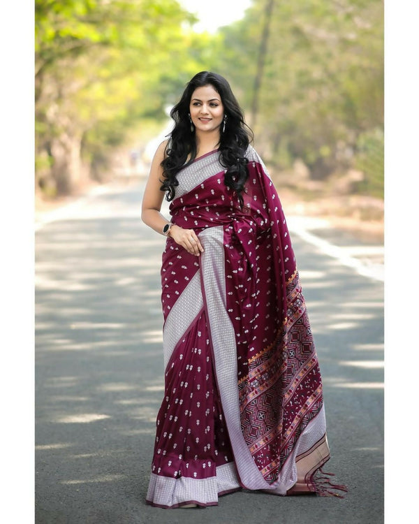 Preksha Creation Banarasi Women Brown Saree With Zari Work - Distacart