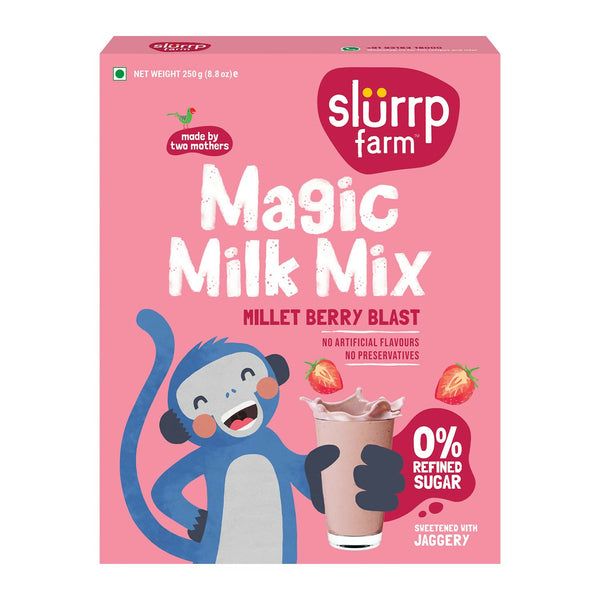 Slurrp Farm Berry Blast Milk Mix Sweetened with Jaggery Powder - Distacart