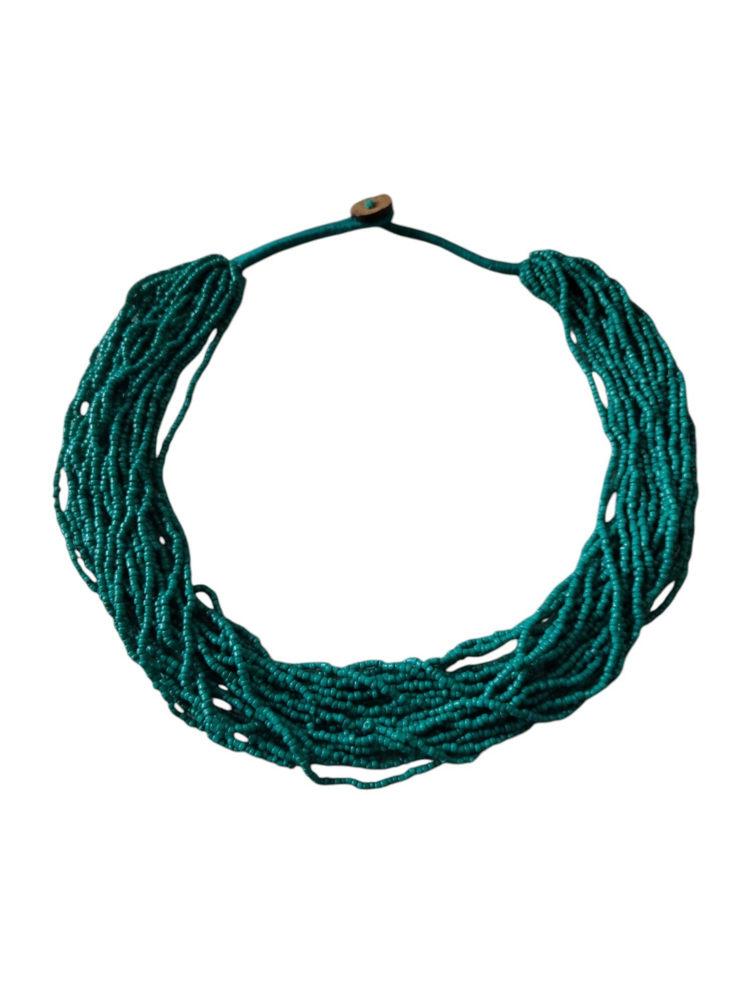 Inhanns Handmade Beaded Multilayer Necklace, 20 Layers - Sea Green - Distacart