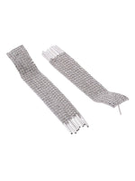 Thumbnail for NVR Women Silver Toned Contemporary Ad Studded Drop Earrings - Distacart