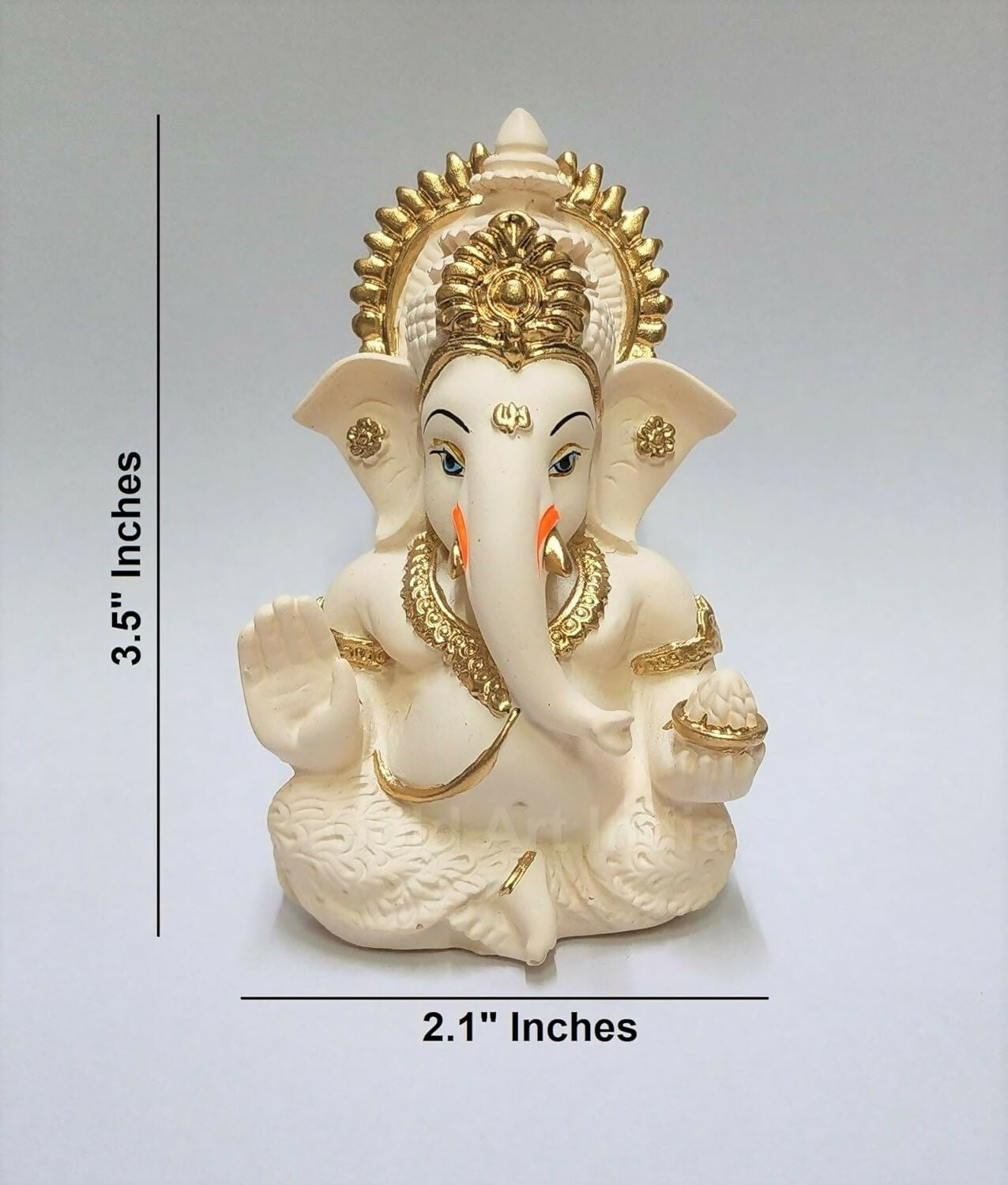 Gold Art India Peach Ivory Finish Ganesha Idol - Distacart