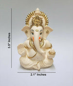 Thumbnail for Gold Art India Peach Ivory Finish Ganesha Idol - Distacart
