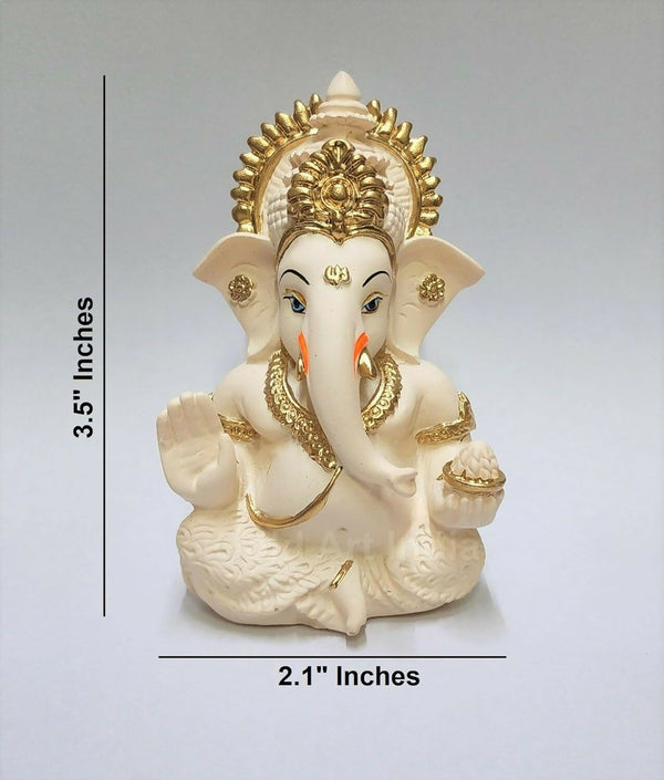 Gold Art India Peach Ivory Finish Ganesha Idol - Distacart