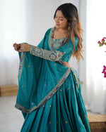 Thumbnail for Joban Fashion Green Lehenga Crepe silk Coding Dori with Sequence with Rivet Moti