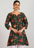 Aavyora Women's Green Floral Printed Flared Tunic - Distacart