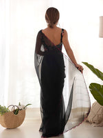 Thumbnail for Mitera Embroidered Border Solid Pure Georgette Saree - Distacart