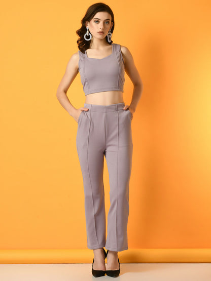 Myshka Women's Lavender Solid Party Top - Distacart