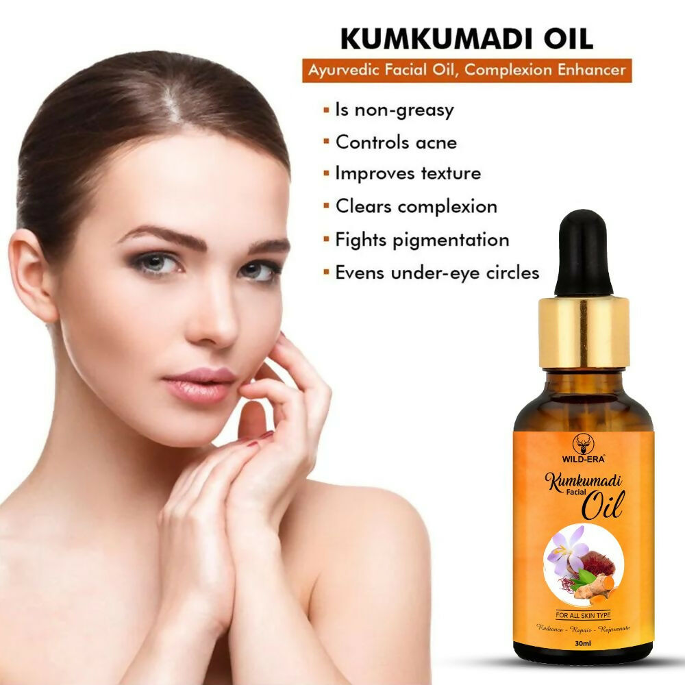 Wildera Kumkumadi Facial Oil For Glowing, Skin Nourishment - Distacart
