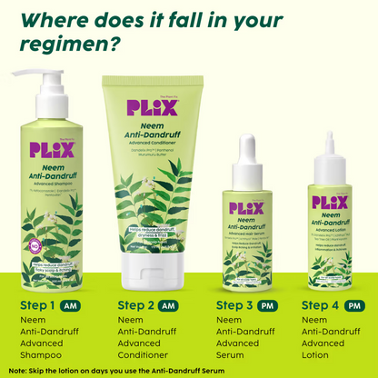 PLIX The Plant Fix Neem Anti-Dandruff Advanced Kit - Shampoo + Serum - Distacart