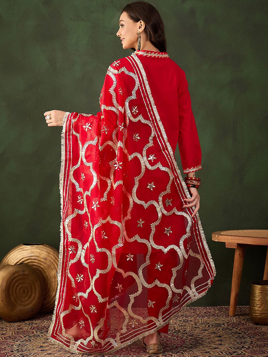 Sangria Embroidered Pakistani Kurta & Salwar With Dupatta