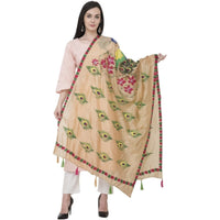 Thumbnail for A R Silk Silk Peacock Multi Fancy Dupatta Color Golden Dupatta or Chunni