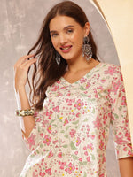 Thumbnail for Anouk Women Floral Printed Regular Pure Cotton Kurta with Trousers & With Dupatta