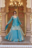 Teeya Creation Womens New Stylish Moti Beads With Cording Sequence Thread Embroidery Work Aqua-Blue Kurta Set - Dista
