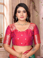 Thumbnail for Joban Fashion Green Banarasi Soft Silk Woven Saree