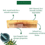 Thumbnail for The Pure Story Oil Infused Neem Wood Dual Comb - Distacart